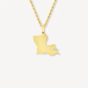 10K Gold Louisiana State Pendant