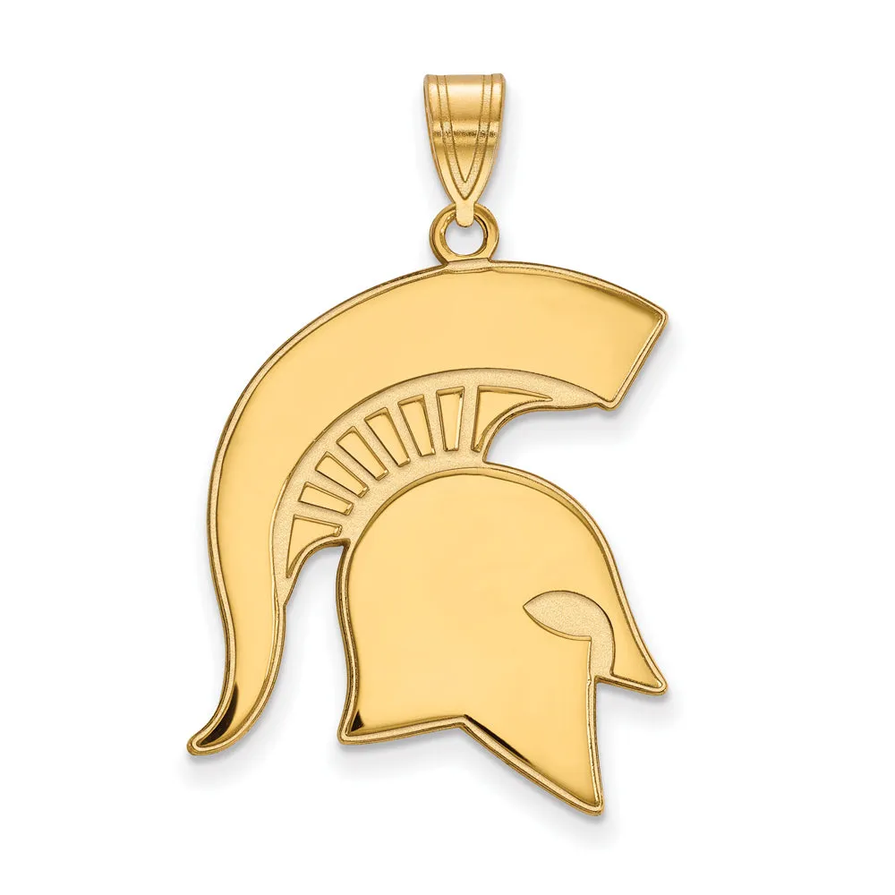 10k Yellow Gold Michigan State XL Logo Pendant