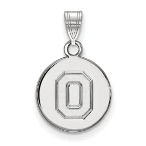 14k White Gold Ohio State Small 'O' Disc Pendant