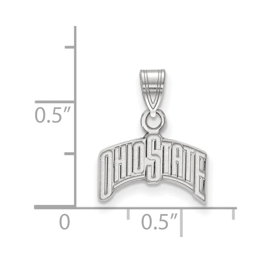 14k White Gold Ohio State Small 'OHIO STATE' Pendant