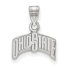 14k White Gold Ohio State Small 'OHIO STATE' Pendant