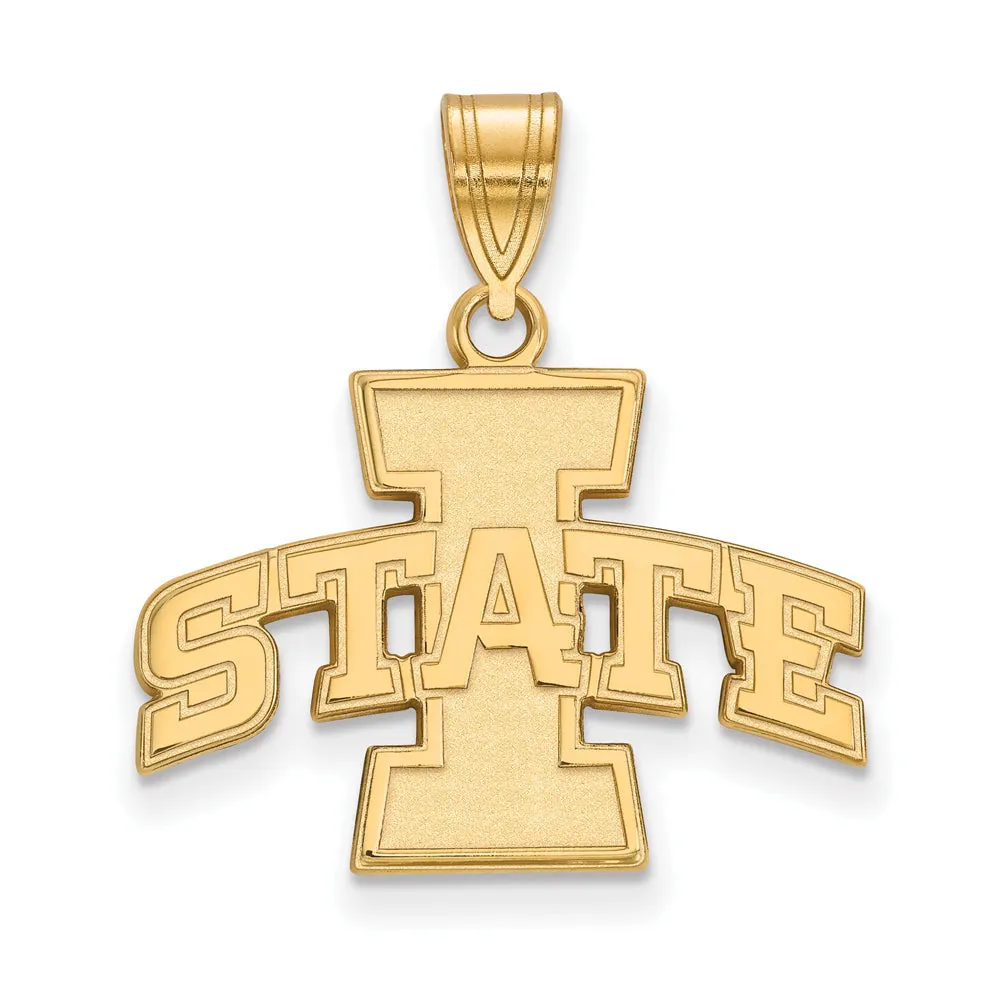 14k Yellow Gold Iowa State Medium 'I STATE' Pendant