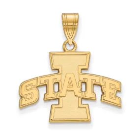 14k Yellow Gold Iowa State Medium 'I STATE' Pendant