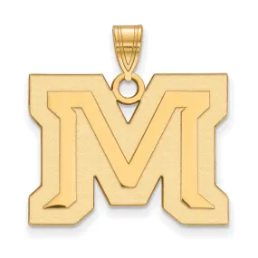 14k Yellow Gold Montana State Large 'M' Pendant