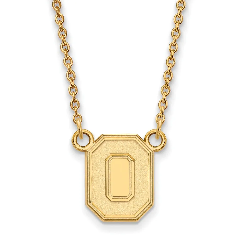 14k Yellow Gold Ohio State Small Pendant Necklace