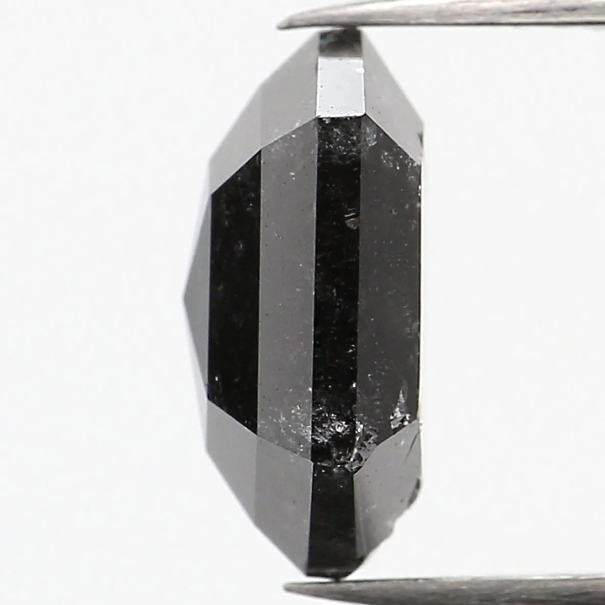 1.55 CT Natural Loose Hexagon Shape Diamond Salt And Pepper Hexagon Diamond 8.00 MM Black Grey Color Hexagon Shape Rose Cut Diam