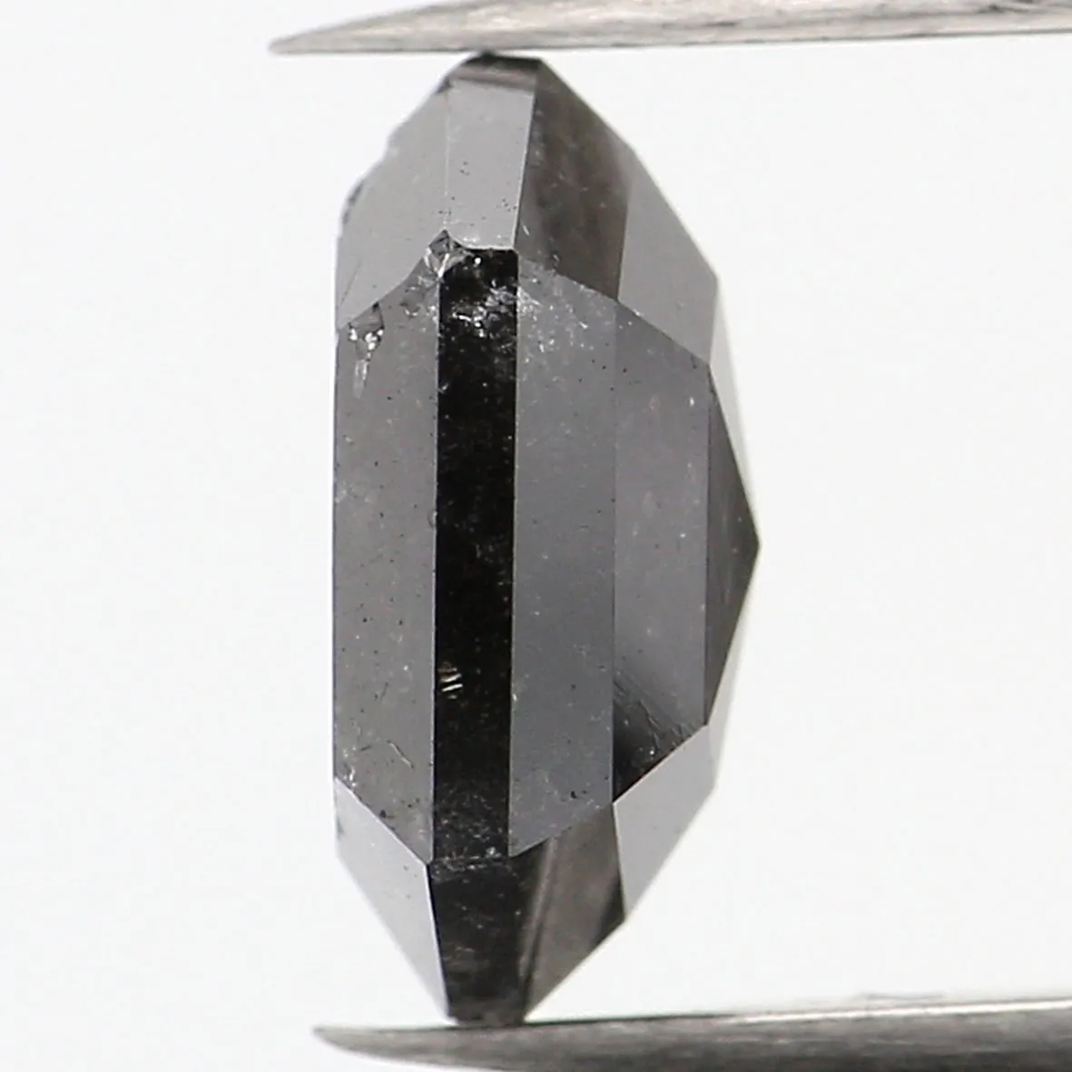 1.55 CT Natural Loose Hexagon Shape Diamond Salt And Pepper Hexagon Diamond 8.00 MM Black Grey Color Hexagon Shape Rose Cut Diam