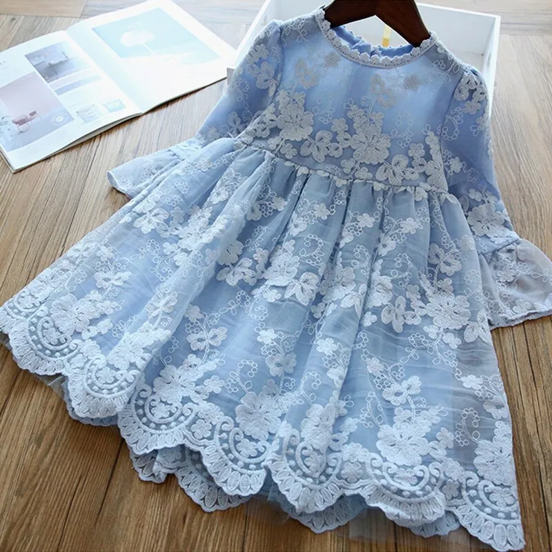 2023 Baby Girl Dress Long Sleeve Princess Costume For Kids Clothes Girl Party Dresses Children Boutique Clothing 2 3 4 5 6 Years