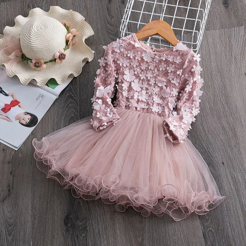 2023 Baby Girl Dress Long Sleeve Princess Costume For Kids Clothes Girl Party Dresses Children Boutique Clothing 2 3 4 5 6 Years