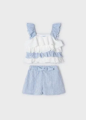 3259 - Shorts set for girl - Indigo