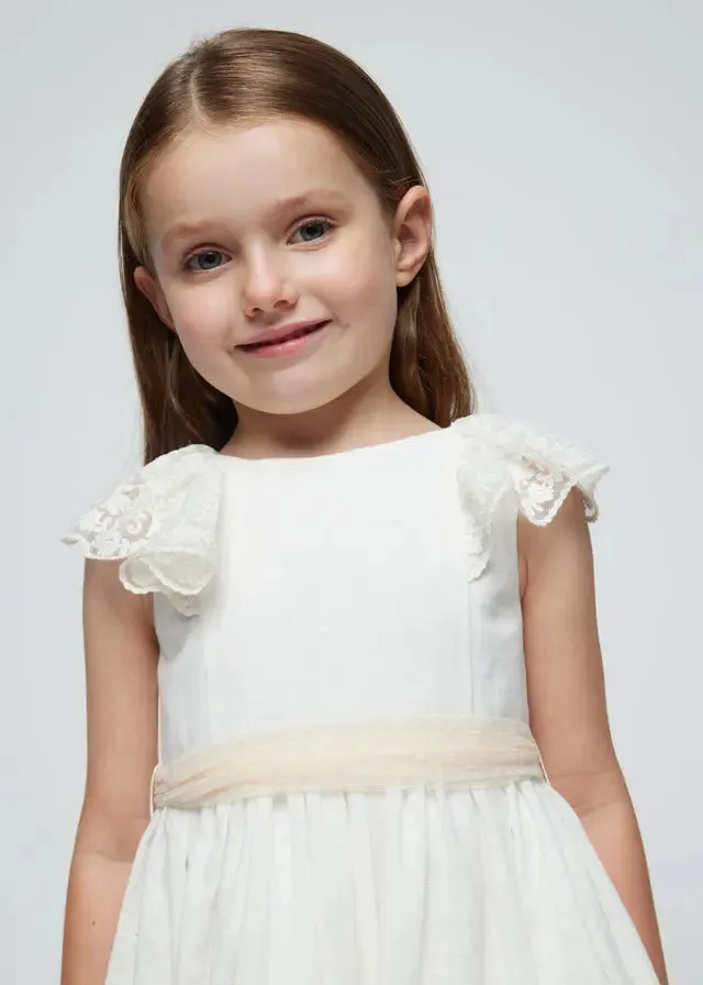 3914 - Girls belted dress - linen