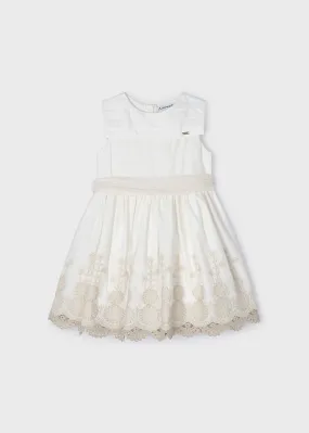 3917 - Embroidered dress for girl - Natural