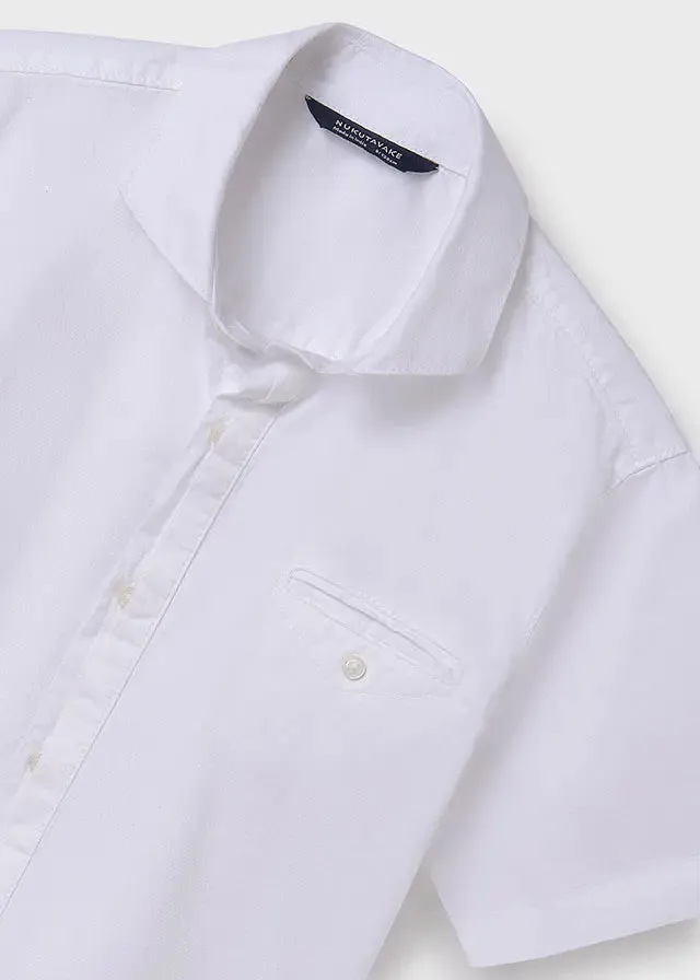 6116 - Boys Short sleeve dress shirt - White