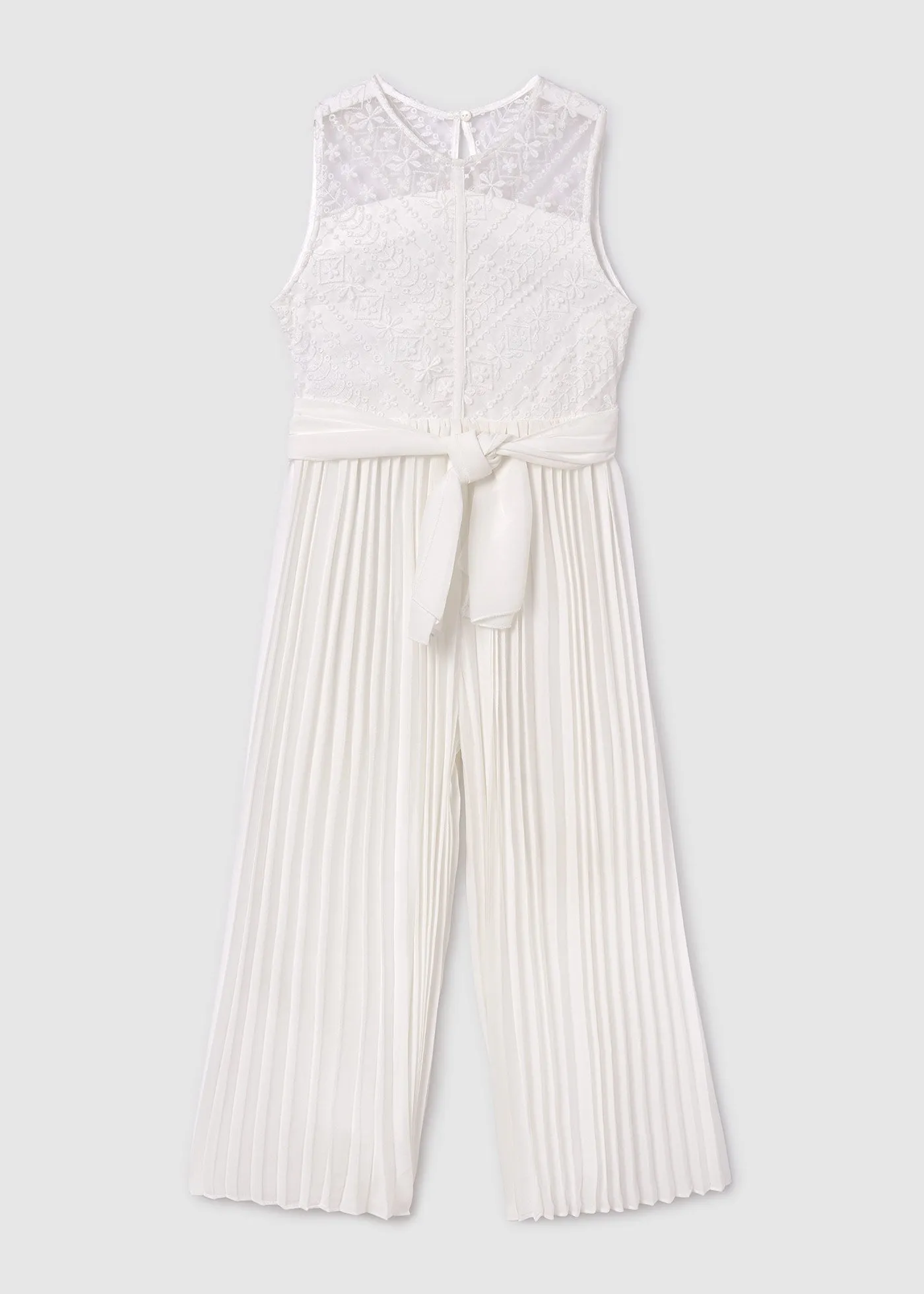 6852 - Pleated jumpsuit for teen girl - Natural