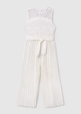 6852 - Pleated jumpsuit for teen girl - Natural