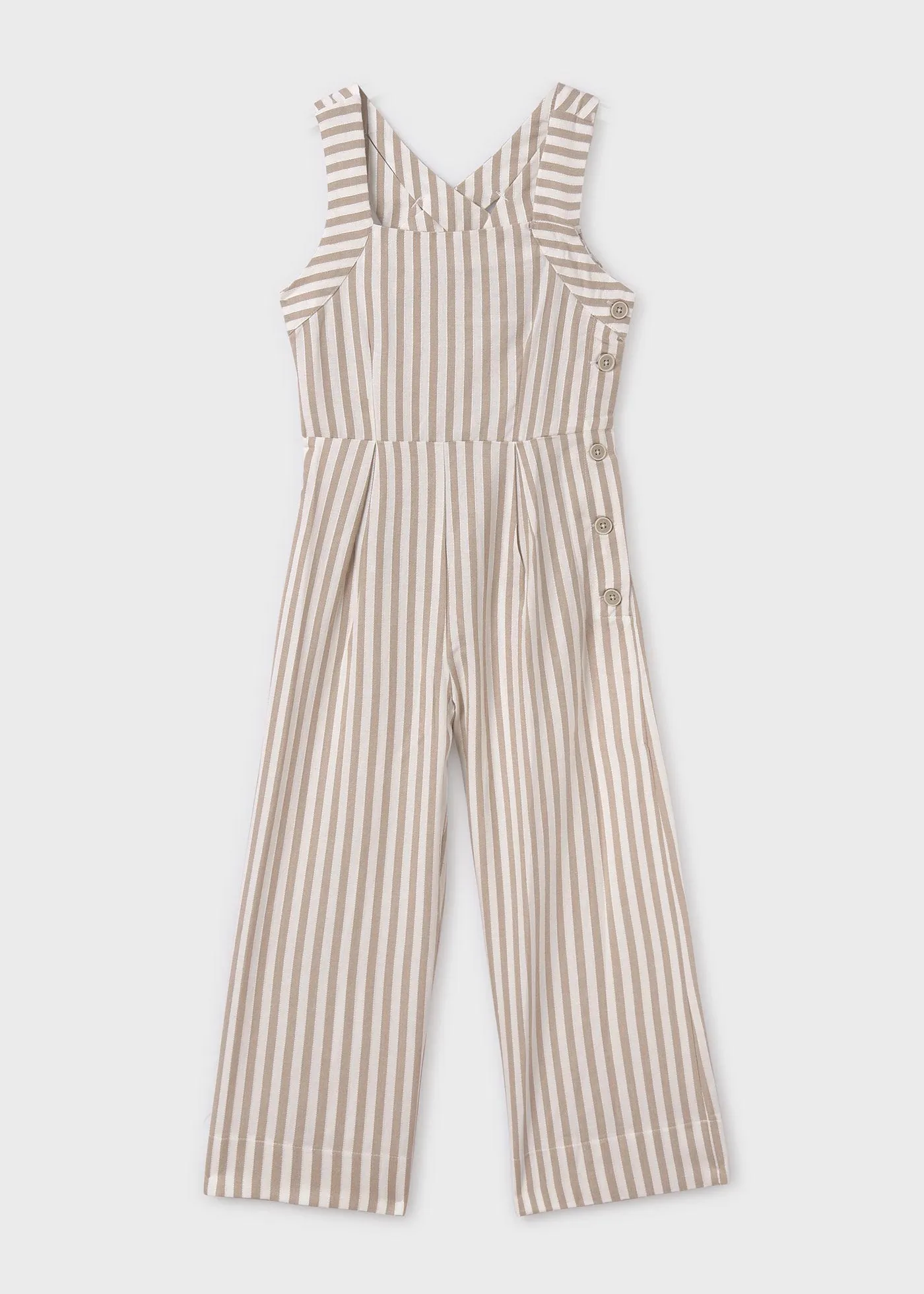 6855 - Stripes jumpsuit for teen girl - Beige