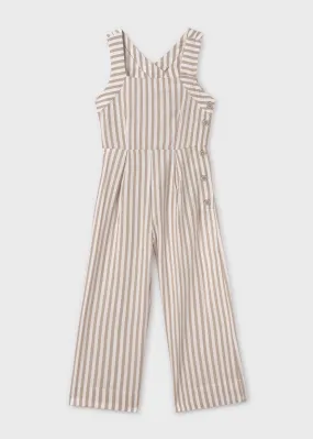 6855 - Stripes jumpsuit for teen girl - Beige