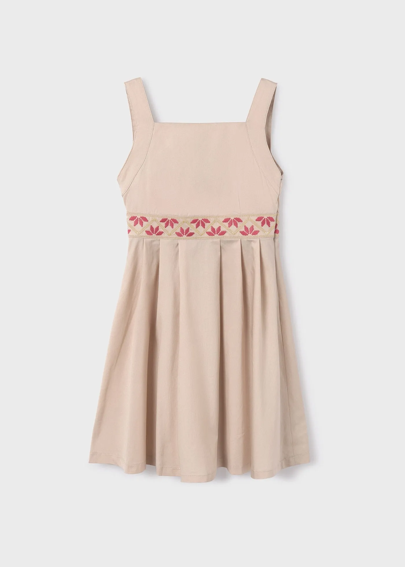 6956 - Embroidered dress for teen girl - Sepia