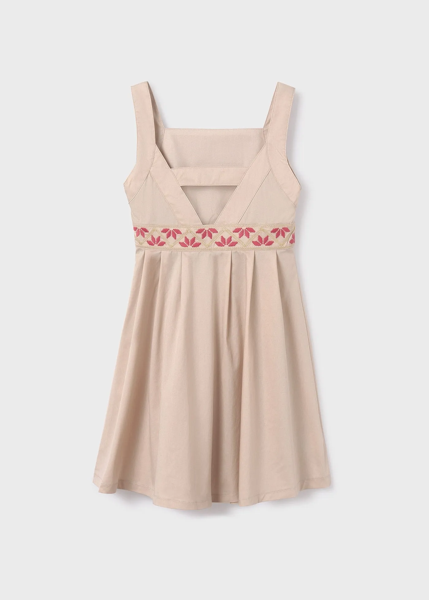 6956 - Embroidered dress for teen girl - Sepia