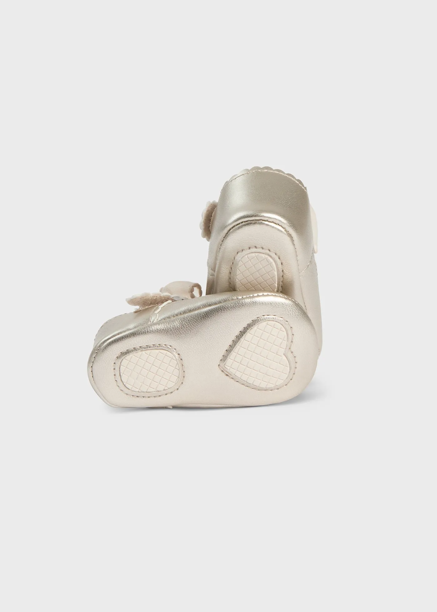 9742 - Bow mary jane for newborn girl - Champagne