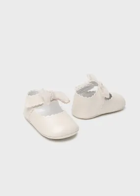 9742 - Bow mary jane for newborn girl - Natural