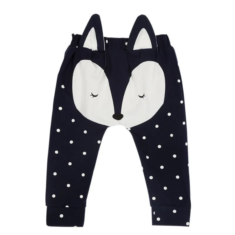 Baby Boys Girls Pants Children's Cotton Clothing Baby Fox Pattern Long Trousers Girl Boy Harem Pants Kids Clothes SM6