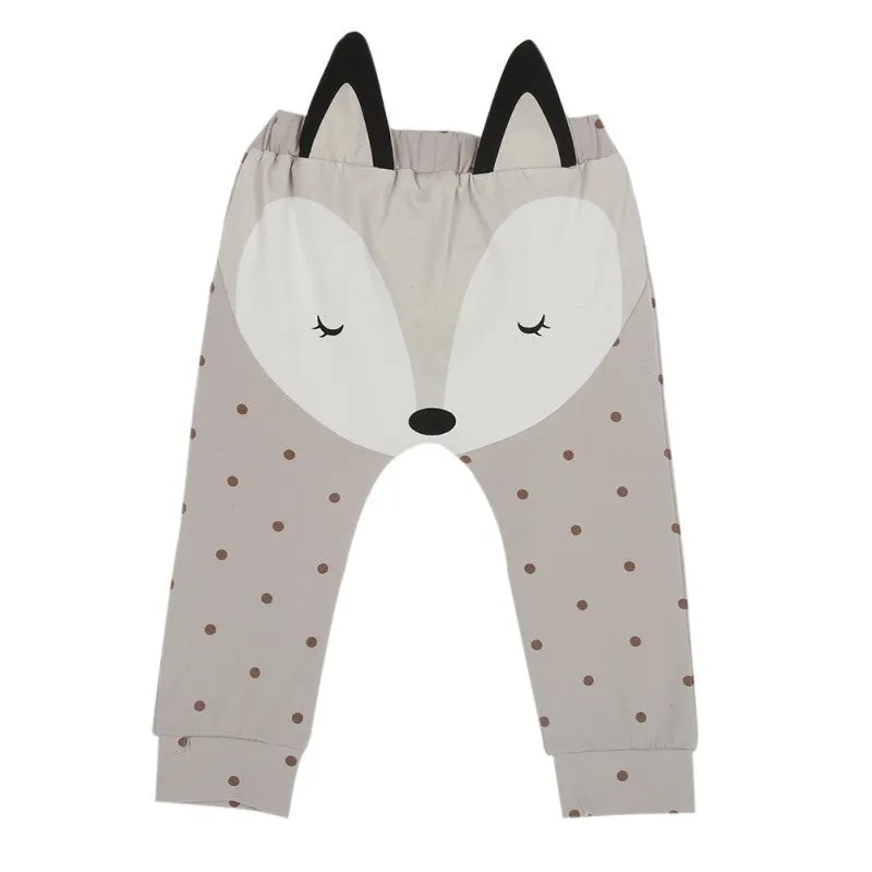 Baby Boys Girls Pants Children's Cotton Clothing Baby Fox Pattern Long Trousers Girl Boy Harem Pants Kids Clothes SM6