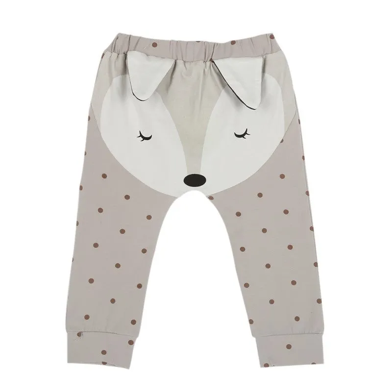 Baby Boys Girls Pants Children's Cotton Clothing Baby Fox Pattern Long Trousers Girl Boy Harem Pants Kids Clothes SM6