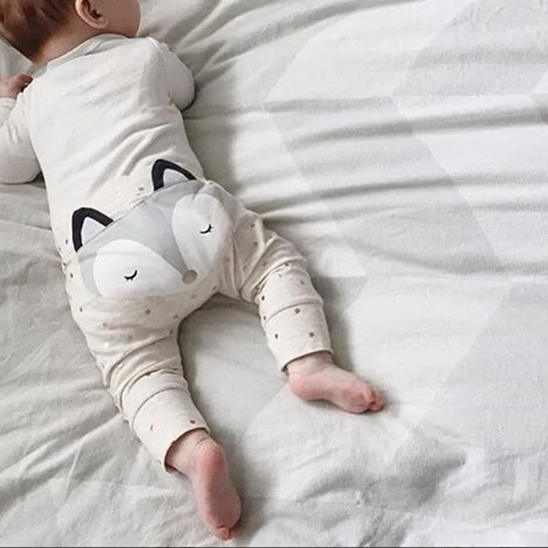 Baby Boys Girls Pants Children's Cotton Clothing Baby Fox Pattern Long Trousers Girl Boy Harem Pants Kids Clothes SM6