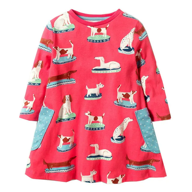 Baby Girls Dress Long Sleeve Vestidos Kids Unicorn Party Dresses for Girls Clothes Princess Dress Christmas Children Clothing