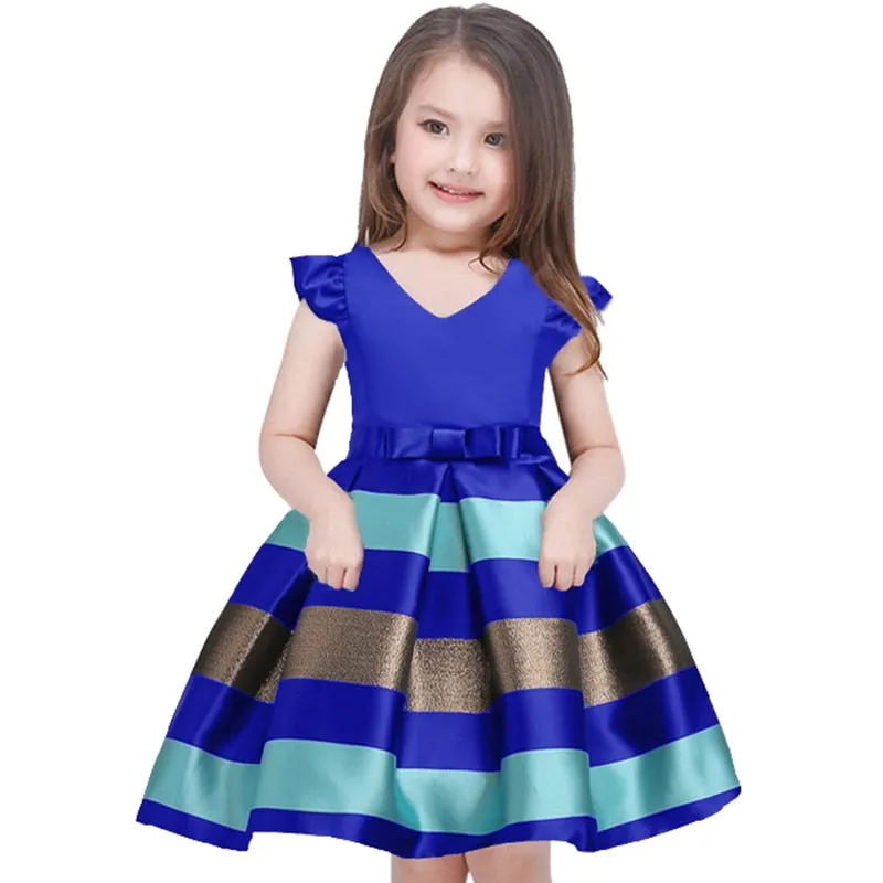 Baby Girls Striped Dress For Girls Formal Wedding Party Dresses Kids Princess Christmas Dress costume Children Girls Clothing