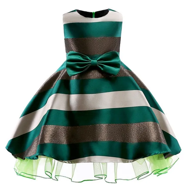 Baby Girls Striped Dress For Girls Formal Wedding Party Dresses Kids Princess Christmas Dress costume Children Girls Clothing