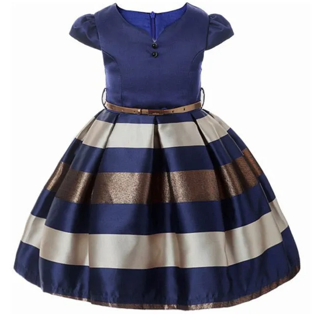 Baby Girls Striped Dress For Girls Formal Wedding Party Dresses Kids Princess Christmas Dress costume Children Girls Clothing