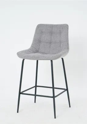 Barstool With Black Legs - Grey / Black