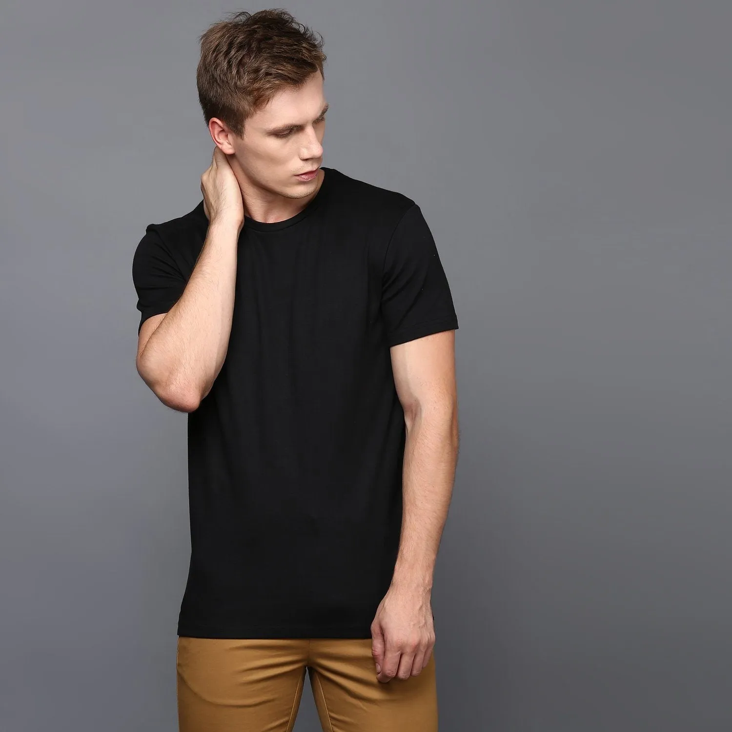 Basic Black Crew Neck T-Shirt