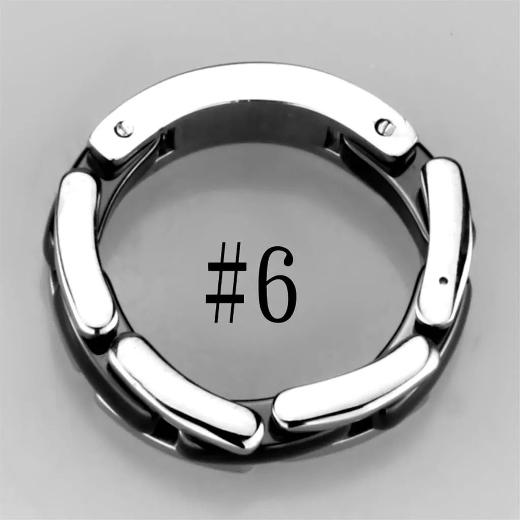 Black Ceramic Stainless Steel Ring