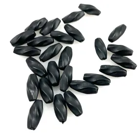 Black Lucite Twist Beads Vintage (24)