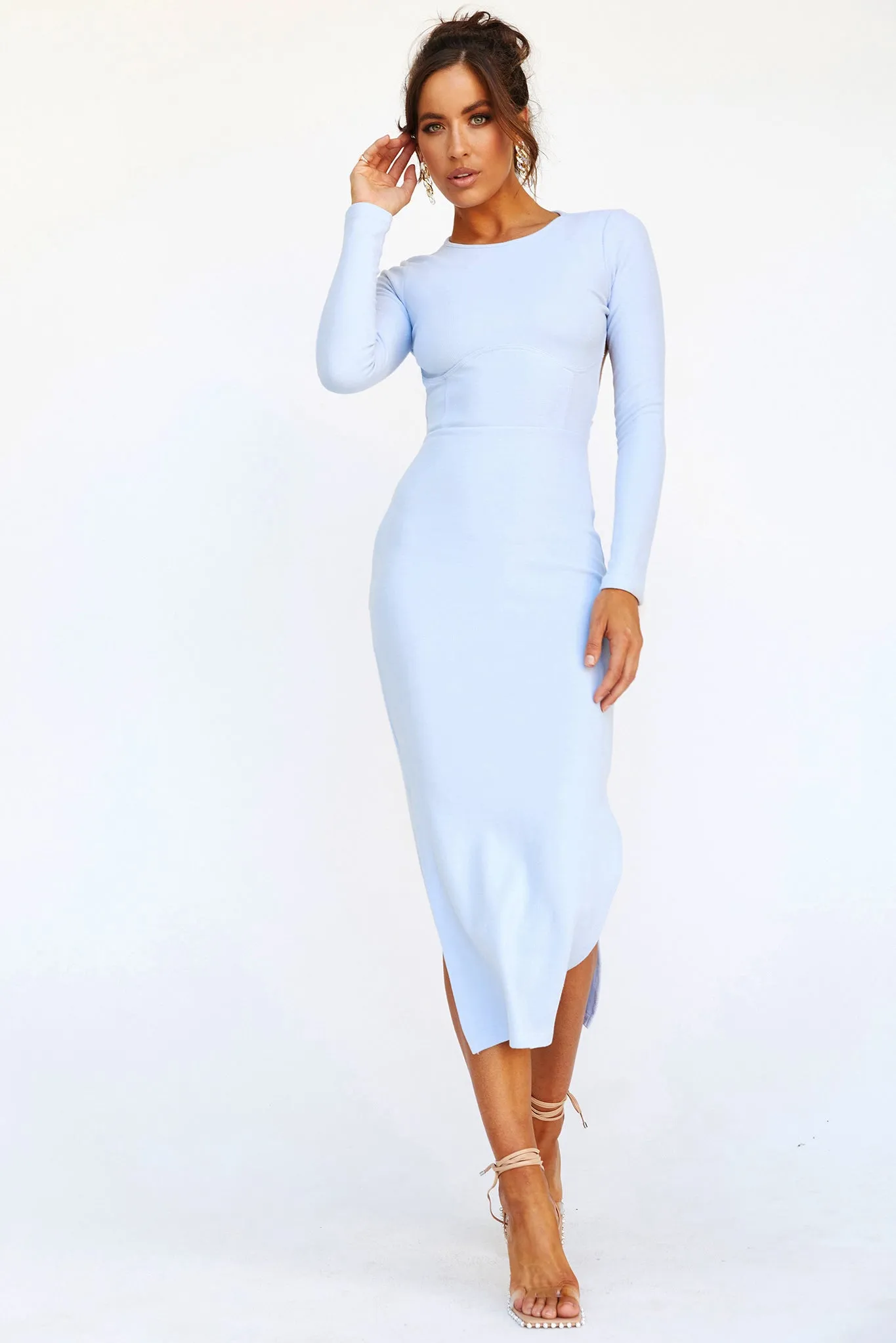 Blessed Midi Dress - Steel Blue