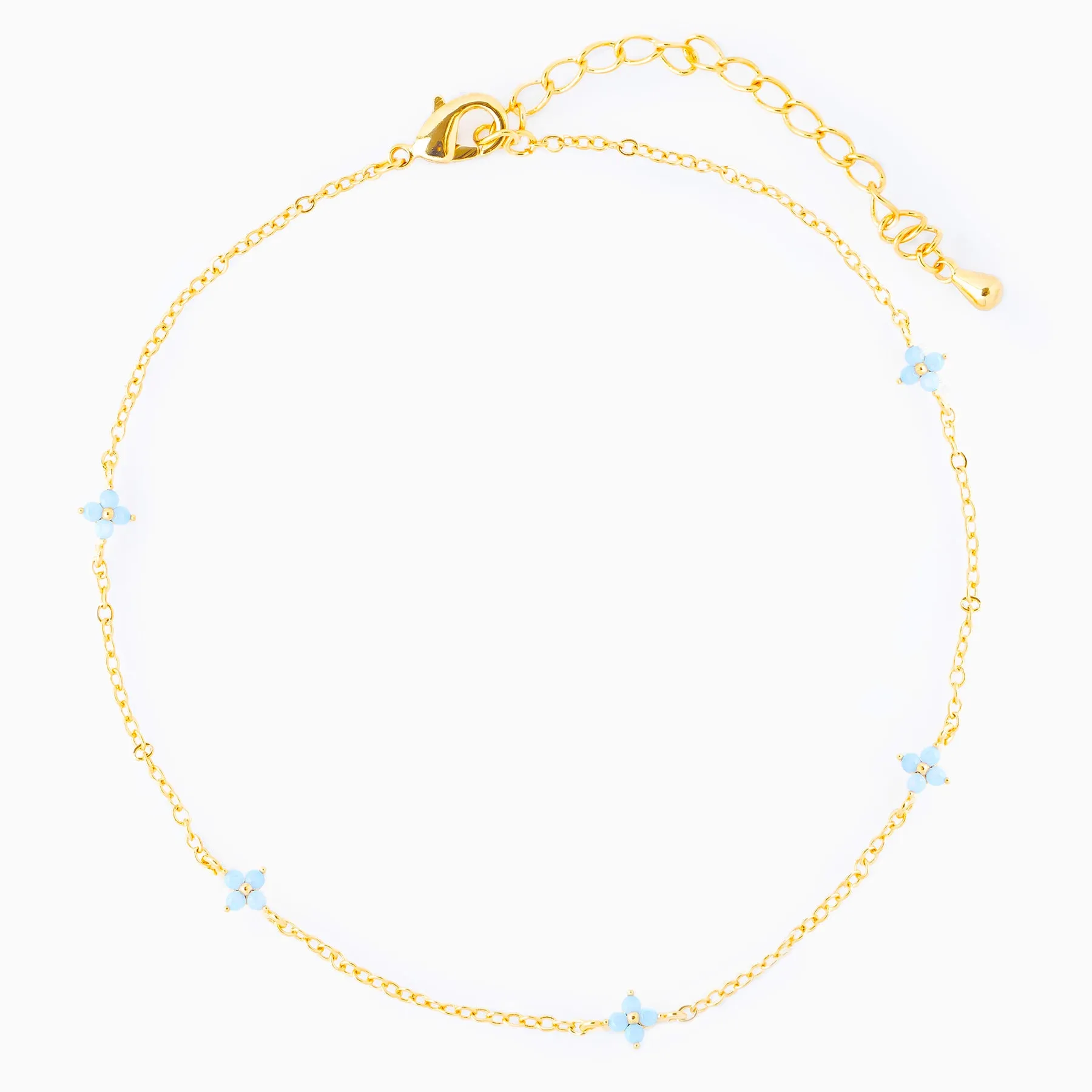 Blue Blossom Love Anklet