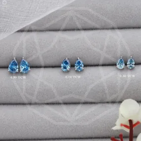 Blue Pear Lab Diamond Stud Earrings