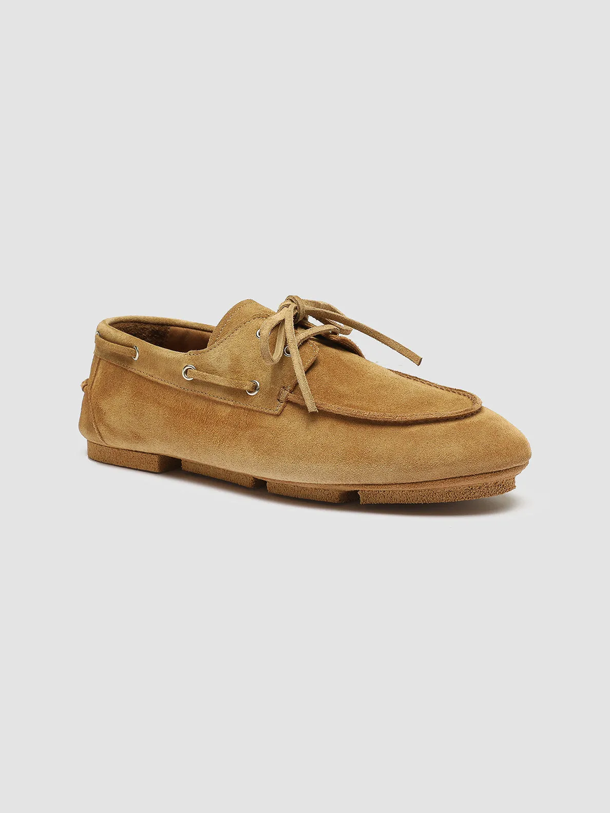 C-SIDE 004 - Beige Suede Boat Shoes