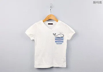 Children's Boy T-shirt Delicate Dolphin Pattern Cotton Short-sleeved T-shirts Outwear Kids Clothes SM6