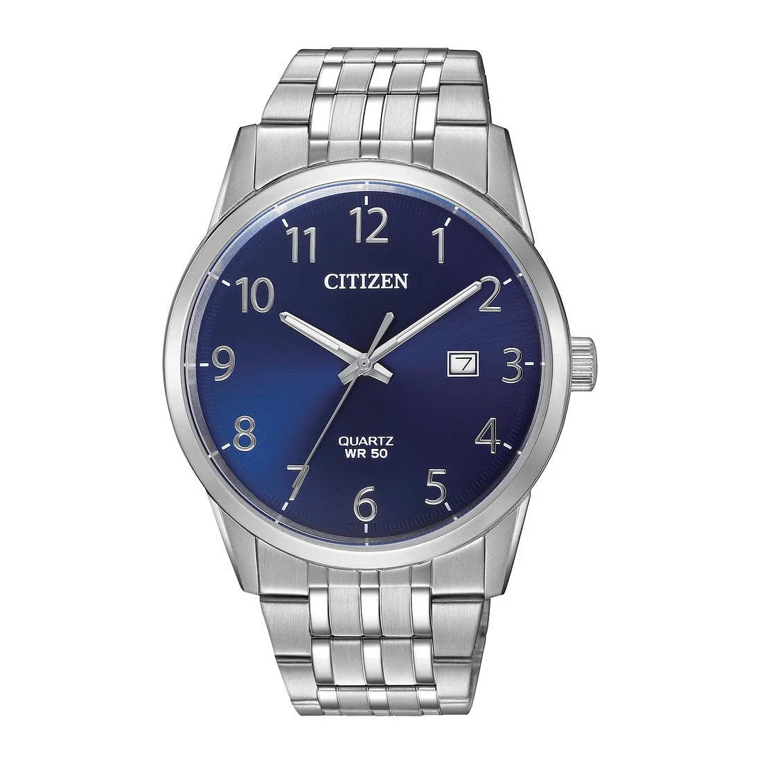 Citizen Quartz Mens Stainless Steel Blue Dial Watch