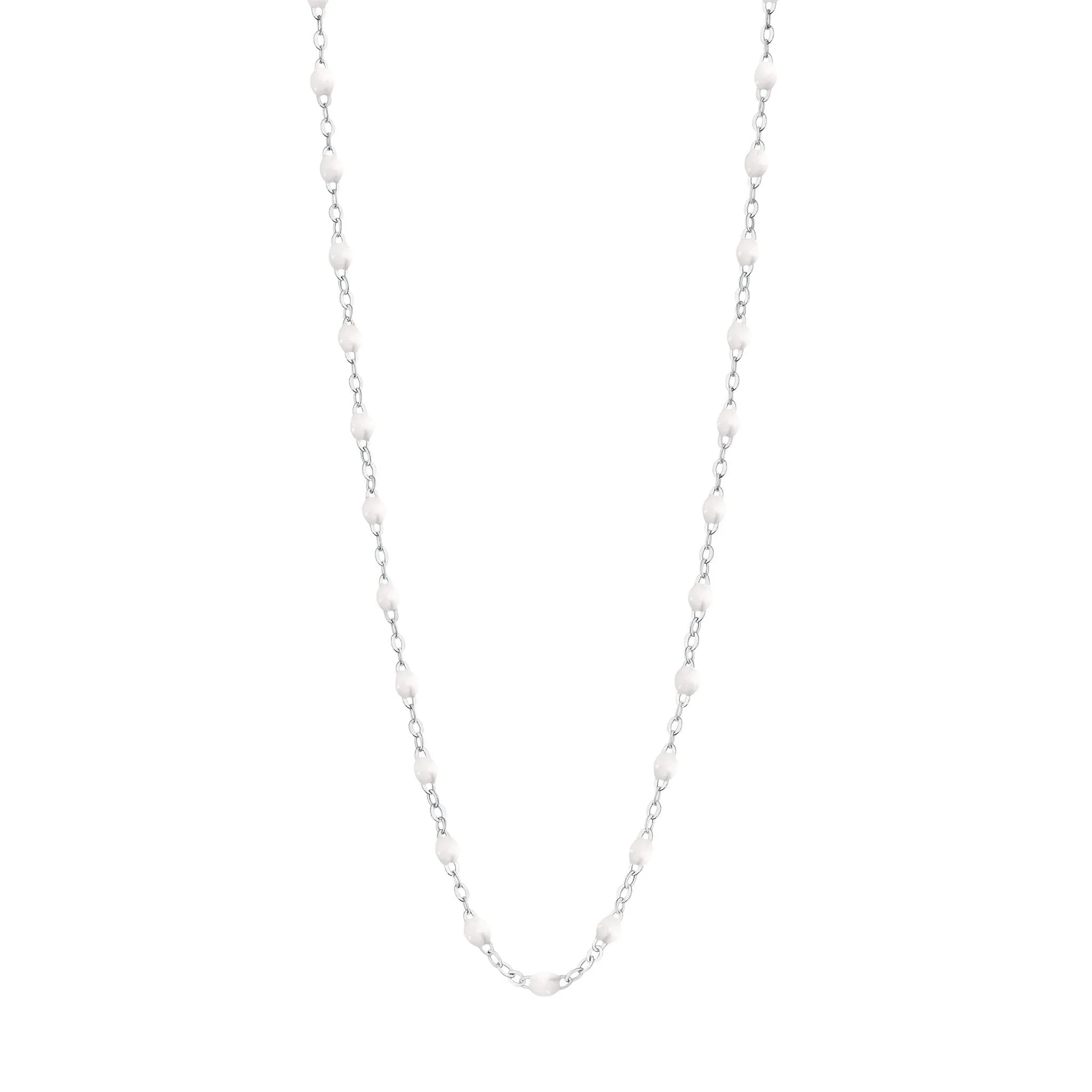 Classic Gigi White necklace, White Gold, 19.7