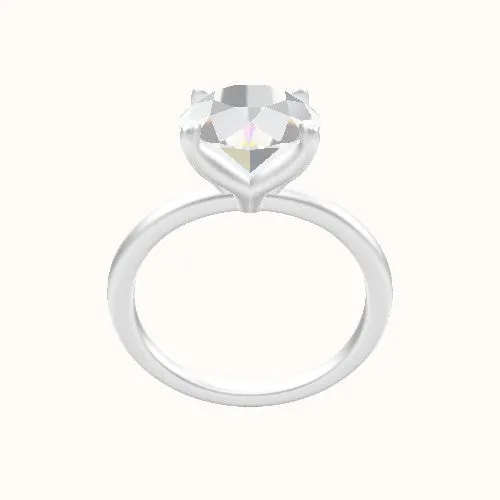 Classic Solitaire Engagement Ring With Petal Four Prong Head