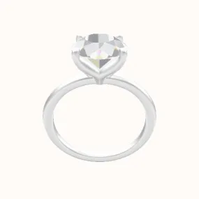 Classic Solitaire Engagement Ring With Petal Four Prong Head