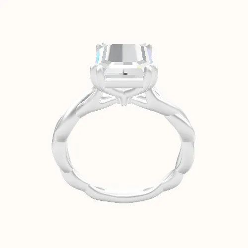 Cobra solitaire Twist Engagement Ring With Double Prongs Head