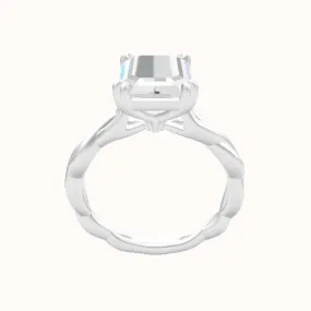 Cobra solitaire Twist Engagement Ring With Double Prongs Head