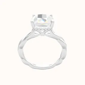 Cobra solitaire Twist Engagement Ring With Front set gallery Head