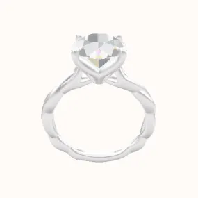 Cobra solitaire Twist Engagement Ring With Petal Four Prong Head